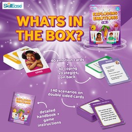SkillEase Exploding Emotions Flashcards and Game: 2 in 1, Hilarious Family Fun, Social Emotional Learning, Feeling Cards for Kids, Teaches Social Skills, Autism