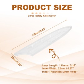 PATIKIL ABS Safety Knife Cover Sleeves for 5" Utility Knife, Universal Chopping Edge Guard Blade Protector Sheath for Kitchen Bar, White, 13cm L, Pack of 2