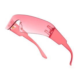FEISEDY Futuristic Visor Punk Sunglasses Rimless One Piece Goggles Miorred Shades Women Men B2927