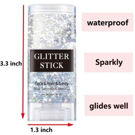 MEICOLY Mermaid Body Glitter Stick,Waterproof Mermaid Face Glitter Gel,Chunky Glitter for Face/Body/Hair/Eyes/Lip,Holographic Sequins Paint,Sparkling Face Glitter Makeup Body Glitter for Women