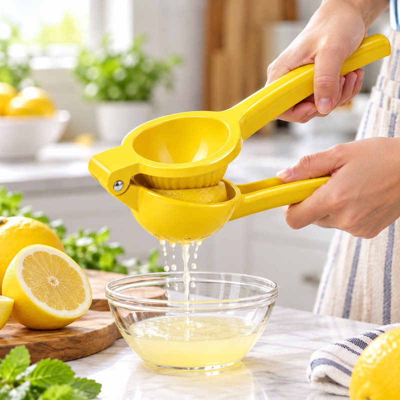 Manual Lemon Squeezer for Fresh Citrus Juice – Handheld Metal