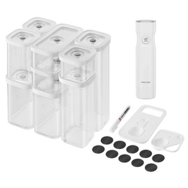 ZWILLING 12-pc, Plastic, Small & Medium Cube Set with Vacuum Pump, Clear