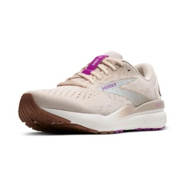 Brooks Women’s Ghost 16 Neutral Running Shoe - Almond Peach/Coconut/Purple - 7 Medium