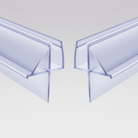 Framed Shower Door Bottom Seal, 3/16" x 39" Glass Door Seal Strip, Shower Door Sweep, Stop Leaks and Create a Water Barrier, Clear Vinyl, 5-6MM, 2PCS