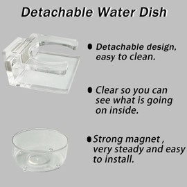 Okueejur Jumping Spider Feeding Dish with Tweezer, Transparent Acrylic Magnetic Tiny Tarantula Food Bowl Water Dish, Jumping Spider Feeder, Enclosure Accessories for Jumping Spider Tarantula