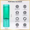 FOREVER GEM Portable Blender- 15oz- USB Rechareable- Personal Juicer Cup-6Blades