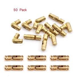 50-Pack Brass Concealed Hinge DIY Jewelry Box Furniture Hand Craft Golden,Hidden Hinge (0.98"x0.2" (25x5mm))