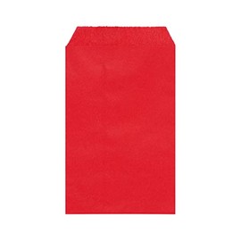 Strawberry Red Flat Greaseproof Paper Sandwich Bags Recyclable for Party Favors Cookies Pastry Food Snack Wraps Baggies, Pack of 100 by Quotidian (6 3/4’’ x 8’’)
