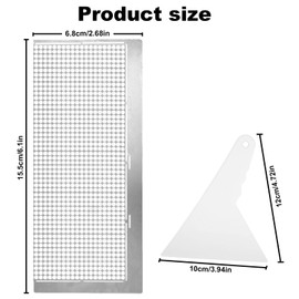 lasuroa 5D Diamond Drawing Ruler with 1020 Blank Grids, Stainless Steel Mesh Grid Tool Kit for Round/Full/Partial Drill DIY Diamond Art Painting Crafts Accessories