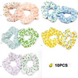10Pcs Colorful Ponytail Holders Hair Scrunchies,Hair Scrunchies for Girls&Women (Multi Colour B)