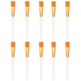 WUDQIJI Mask Brush Face Mask Brush 10 Pieces Make Up Brush Face Applicator Brush Cosmetic Tools Mask Brush with Clear Plastic Handle for Face Masks Cleaning Mask Serum