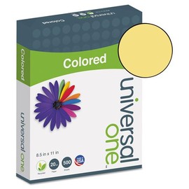 Universal One Colored Paper, 20lb, 8-1/2 x 11, Goldenrod, 500 Sheets/Ream