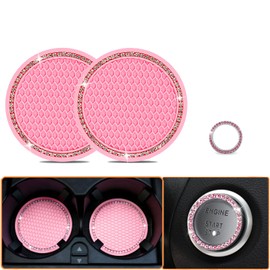 Pink License Plate Frame 1 Pack Bling License Plate Frame Rhinestone License Plate Frame Sparkly License Plate Frame Diamond License Plate Frame Bedazzled License Plate Frame with Bling Cup Coasters