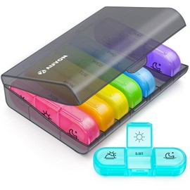 AUVON Weekly Pill Organizer 3 Times a Day, Large 7 Day Pill Box 3 Times a Day with Separate Container, Portable Pill Case for Medication, Vitamins, Fish Oil and Supplements