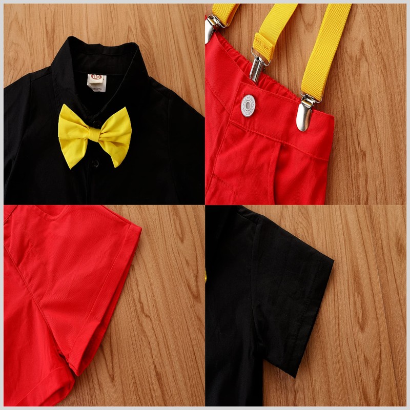 Lezalic Suspenders, Children's Clothes, Costume, Setup, Outing, Short Sleeve, Commemorative