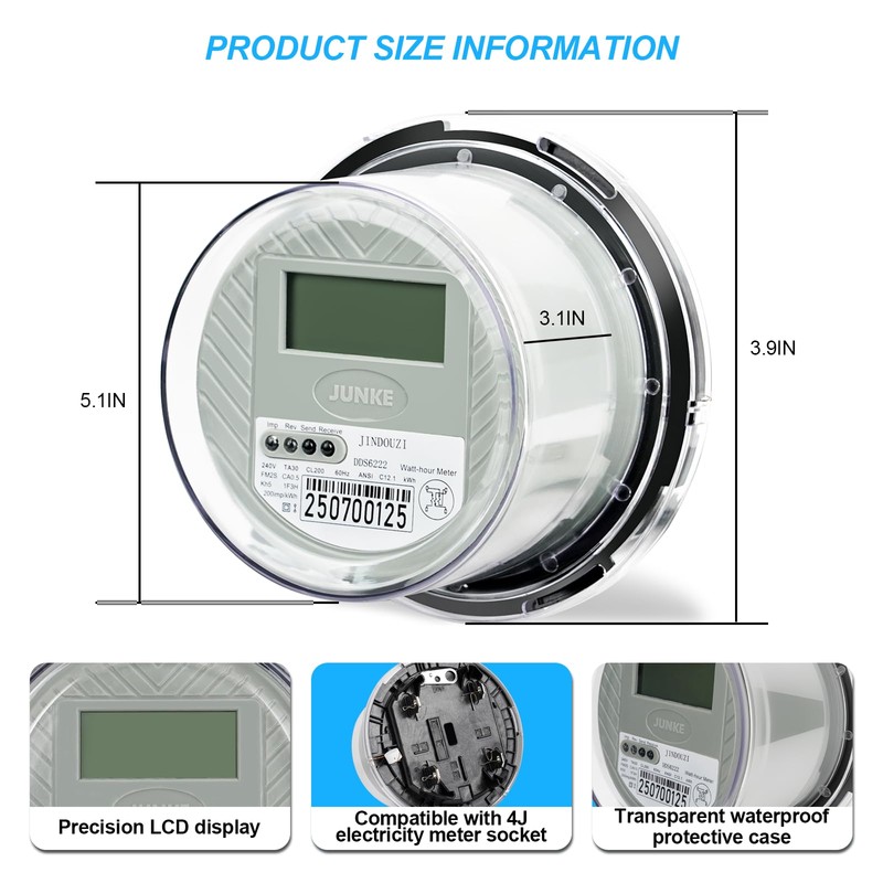 RV Digital Electric Meter,240V 2 Wire KWH Meter,Watt Meter, Used