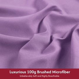 LONAVA Twin Size Sheet Set - 4 Piece Hotel Luxury Wrinkle-Free Microfiber Sheet, Oeko-TEX Certified, Breathable & Elastic, 16" Deep Pockets, Violet Purple