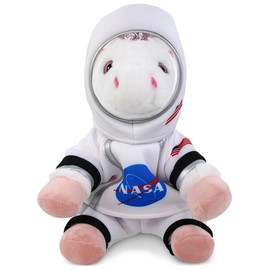 DolliBu White Unicorn Astronaut Plush Toy - Fantasy Astronaut Stuffed Animal with Space Helmet and NASA Astronaut Suit, Spaceman Doll Decor for Girls and Boys with Personalization - 9 Inch