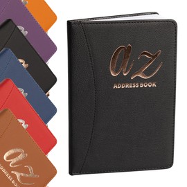 A to Z Telephone Address Book A-Z Index Hard Back Cover with Pen Address Book Home Office Work (Black)