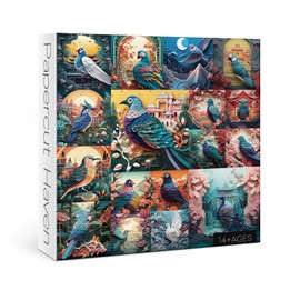 Bird Puzzles for Adults, Hummingbird Jigsaw Puzzles 1000 Piece, Color Bird Bath Garden Puzzle as Wall Art