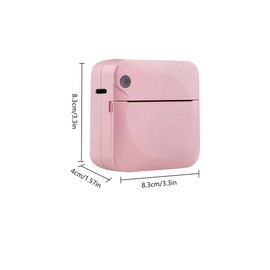 Portable Mini Printer, 1 Count USB Rechargeable Bluetooth-compatible Thermal Printer with 5 Rolls Paper, Compatible with iOS & Android, Office Supplies:_one-size_Pink