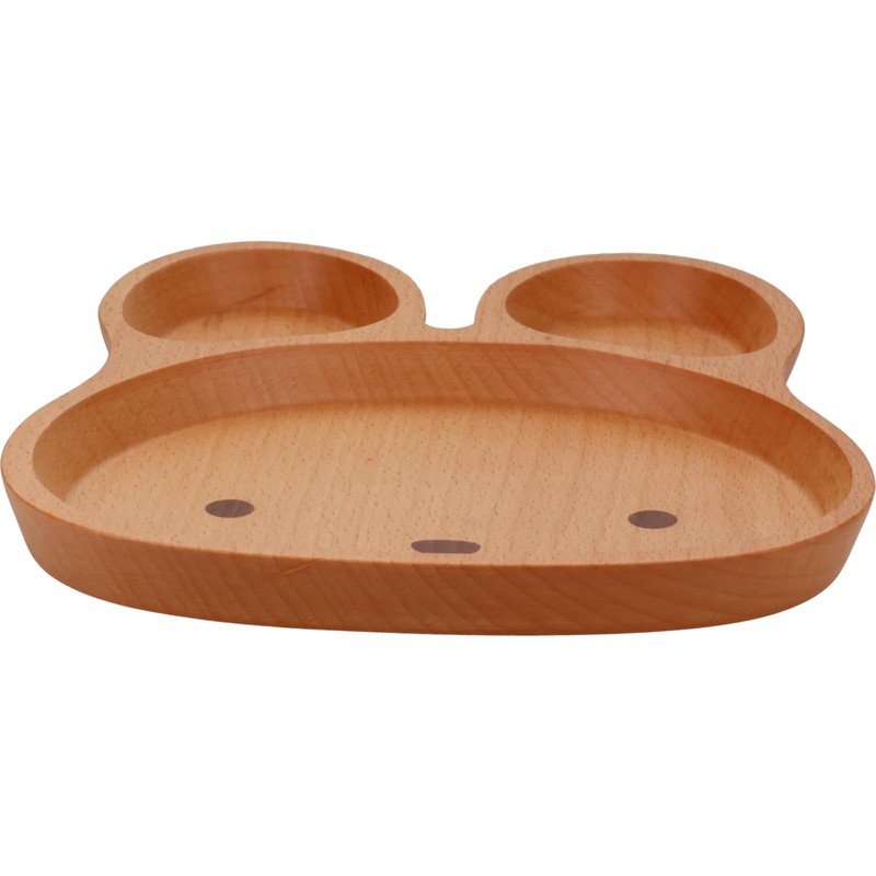 V-112 Children's Tableware, Wooden, Kids' Baby Plate, Divider Plate, Lunch
