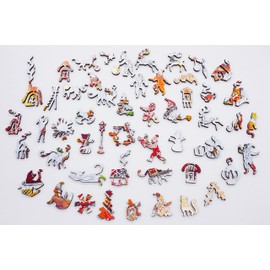 Christmas Wooden Jigsaw Puzzle for Adults - Up on The Rooftops - 513 Unique Wooden Pieces - Made in The USA by Nautilus Puzzles
