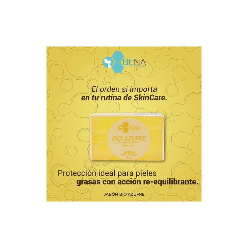 Jabon Artesanal Bioazufre Glicerina Antiacne Piel Grasa Bena