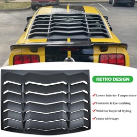 Bonbo Rear+Side Window Louver Fits for Ford Mustang 2005-2014 in GT Lambo Style Custom Fit Windshield Sun Shade Cover ABS (Matte Black)