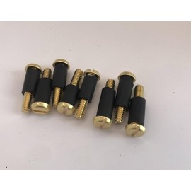 Brass Flat Head 1 1/4" #20 Machine Rubber/Screw Set (8 Screws + 12in Rubber)