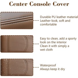 Muslogy Center Console Armrest Cover Compatible with Ford Maverick XL XLT Lariat 2022-2025 Accessories Cushion Pad Armrest Lid Protector Prevent Pets Scratches Regular Thick(Dark Brown)