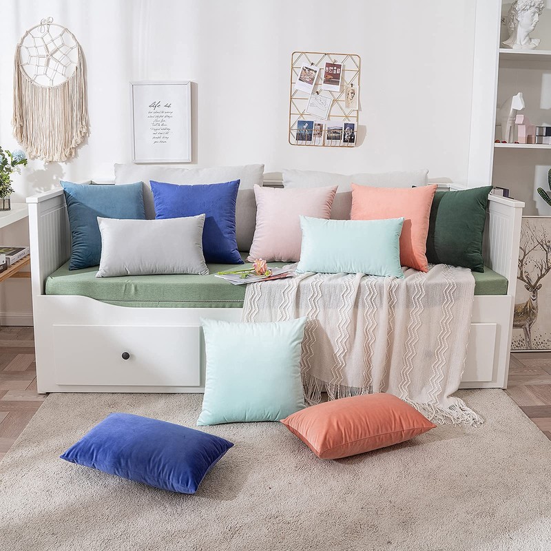 MIULEE Set of 2 Velvet Cushion Covers, Cushion Case, Decorative
