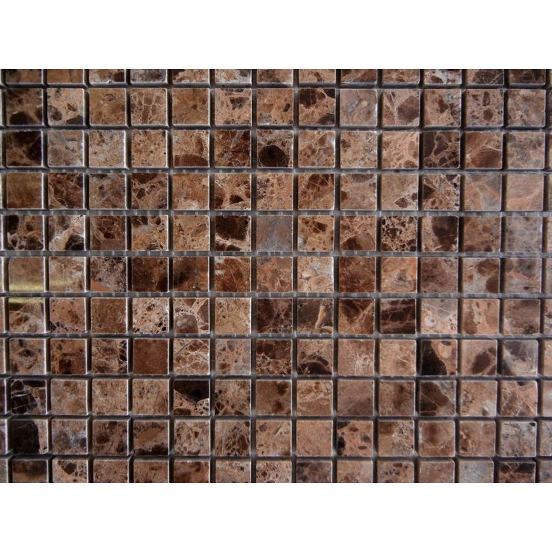 Emperador Dark mosaic polished 5/8x5/8