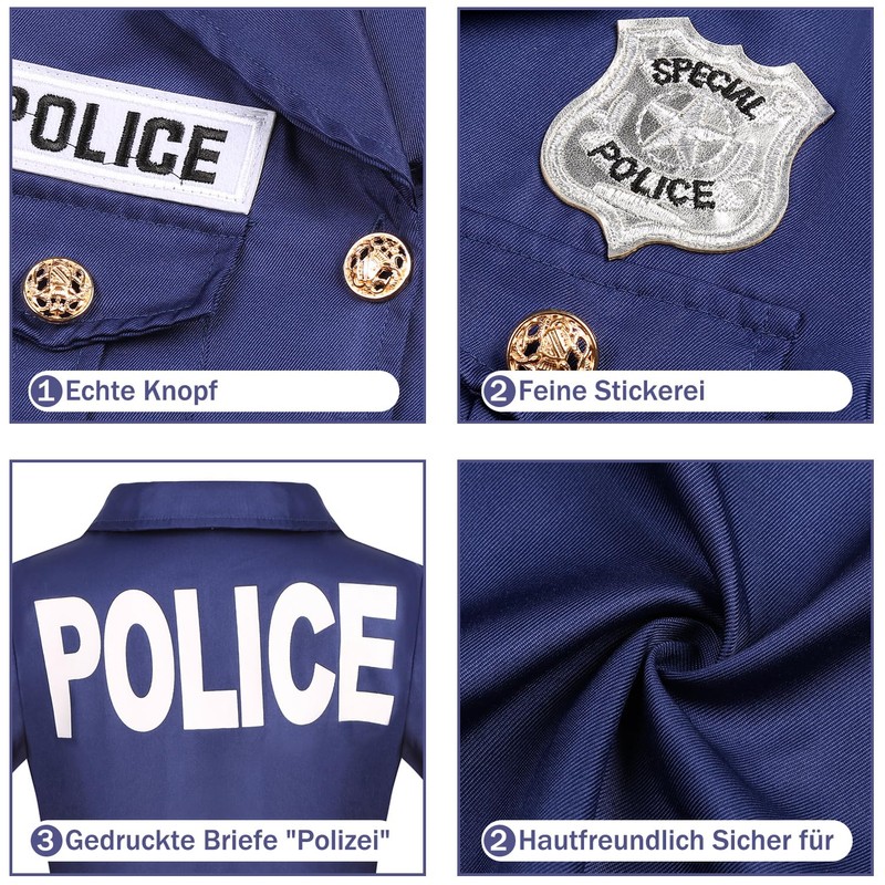 Children's Police Costume Girls Police Officer Costume Set with Police
