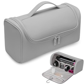 Linpr Hair Dryer Travel Case, Portable Hairdryer Storage Bag with Hanging Hook, Waterproof Hair Dryers Organizer Bags, Hairdryers Carrying Cases Compatible with Dyson Airwrap and Accessories (Grey)