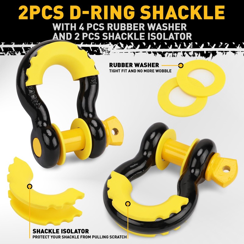 3" x 30Ft Recovery Tow Strap Heavy Duty with Hooks