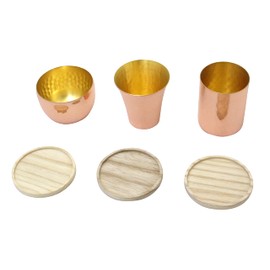 Asahi Super Commitment Copper Cup Pure Copper, Cold Sake Cup Set of 3 Types "Nigiwai" Gift Set Gift Package