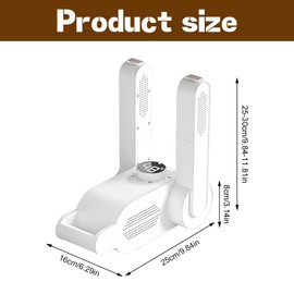 Lotvic Electric Shoe Dryer, Shoe Warmer with Double Stand, Shoe Dryer, Shoe Boot Dryer, Glove Dryer, Boot Dryer in Winter, Adjustable Length and Timer, EU Plug