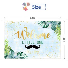 RoadSea It's a Boy Backdrop Banner - Welcome Little One Baby Shower Party Background - Gender Reveal Boy Sign Wild One Party Photography Background Decorations - 6 x 4 Feet