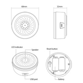 Yieidui 1 PCS Tuya ZigBee Smart Sound And Light Siren Sensor Smart Life Home Security System Tuya Gateway Hub Siren Alarm For Tuya