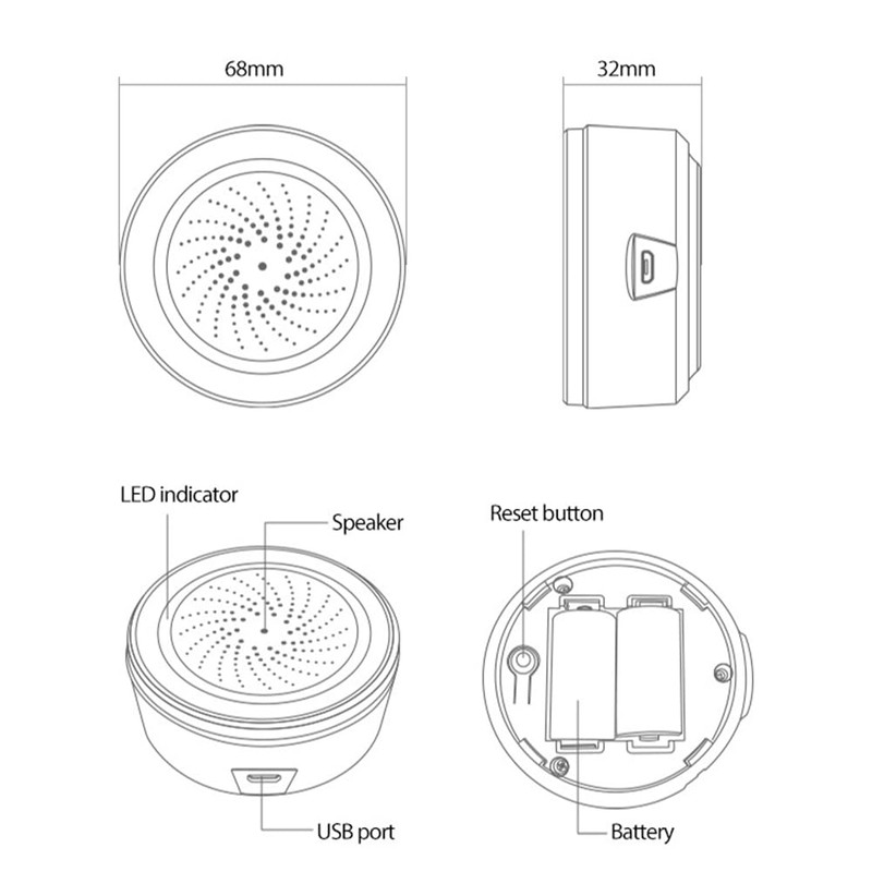 Yieidui 1 PCS Tuya ZigBee Smart Sound And Light Siren