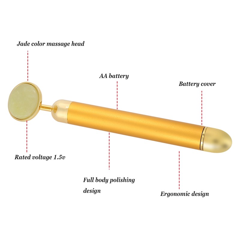 Electric Gold Facial Massager Anti Eye Wrinkle Face Slimming Micro