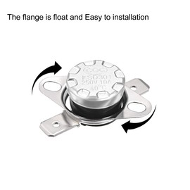 sourcing map KSD301 Thermostat 40°C/104°F 10A Normally Open N.O Adjust Snap Disc Temperature Switch 5pcs,Bakelite Material