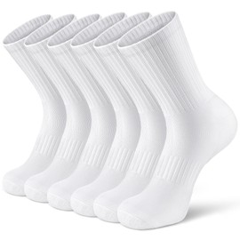 Airacker Athletic Socks Sport Running Calf Socks Performance Cushioned Breathable Crew Socks for Men Women(6 Pairs)