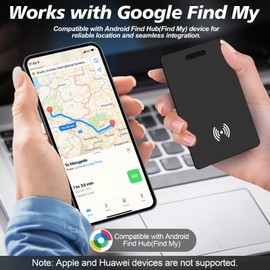 Wallet Tracker Card for Android, Air Tag Card, Bluetooth Wallet Finder, Compatible with Google Find My Device App (Android Only), Item Finder for Mobile Phones, Passports, Purse, Suitcase