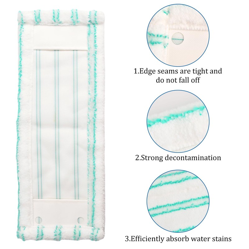 3 Pieces Microfibre Mop Head Replacement Covers, Coral Refill Flat
