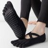 ToeSox Testo Non-Slip Toe Socks for Yoga & Home Workouts (1 Pair) Green/FREE