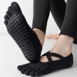 ToeSox Testo Non-Slip Toe Socks for Yoga & Home Workouts (1 Pair) Green/FREE