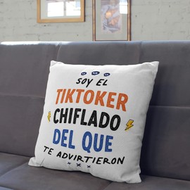 Mugffins Kissen mit Füllung mit Spruch für TIKTOKER - Auf Spanisch - Todos te advirtieron - 40 x 40 cm - originelles und lustiges Geschenk Mitarbeiter