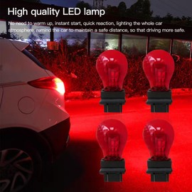 4-Pack Red 3157 Bright Light Bulbs Car Auto Signal Turn Backup S8 Miniature Lamp